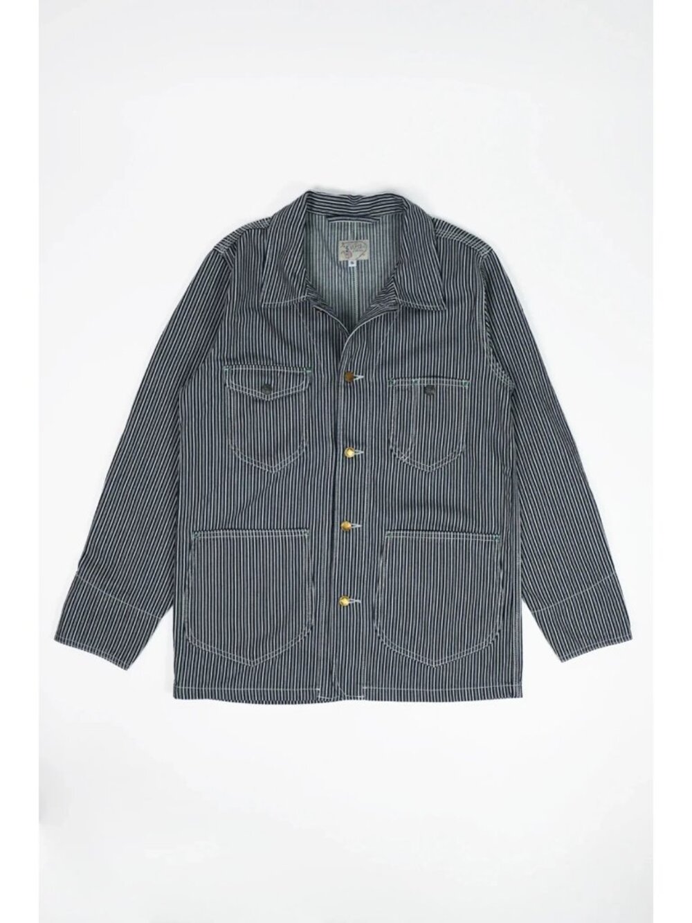Wythe Liberty Stripe Barn Jacket in Rinsed Indigo Small
